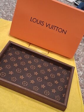 Designer INSPIRED Monogram Tray - Brown/Light Brown.Brand New